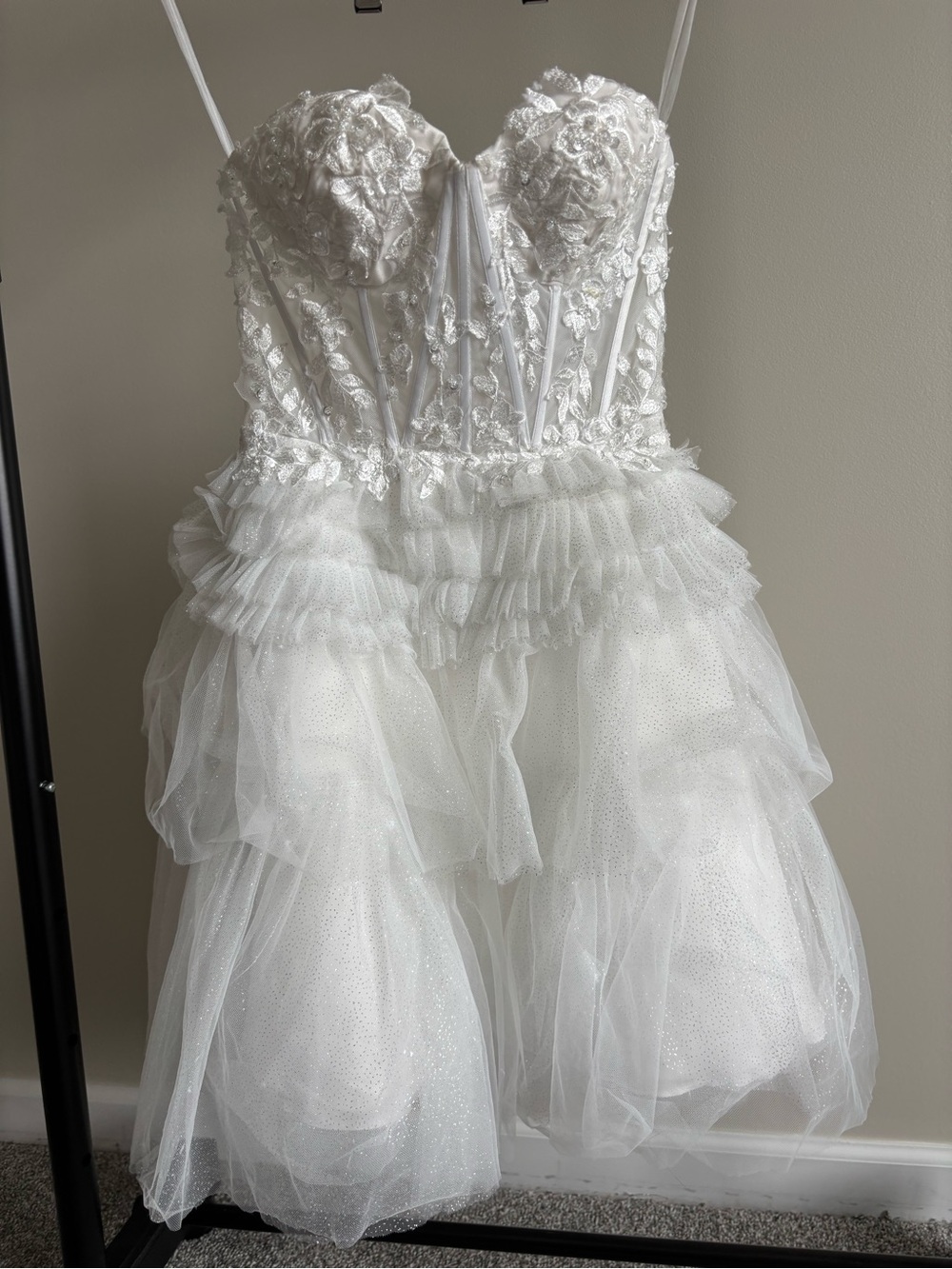 White Lace Strapless Dress